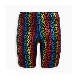 Torrid Pride Premium Bike Short - Rainbow Leopard Size 1X NWT